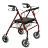 Go-Lite Bariatric Steel Rollator, Padded Seat, 8 inch Casters
