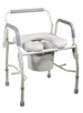 K.D. Deluxe Steel Drop-Arm Commode with Padded Seat