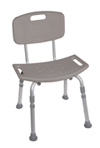 Deluxe, K.D. Aluminum Bath Seat with Back